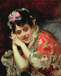 Portrait of Aline Wearing a Mantilla